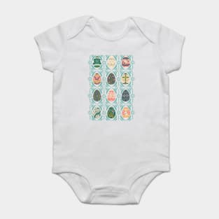 Floral Easter Eggs in Aqua Baby Bodysuit